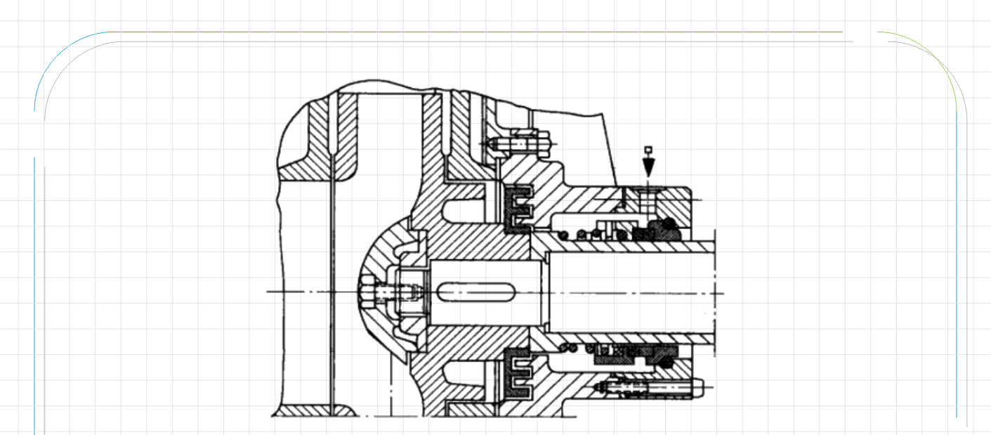 液壓密封件之含固體鹽溶、晶體介質結構平面圖