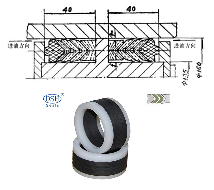 V型組合密封圈的截面圖及密封件油封產品圖